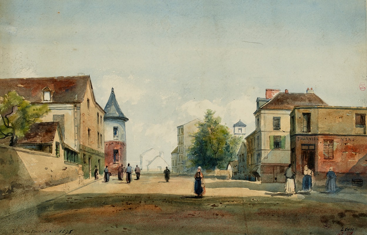 Henri Jean Baptiste Levis - Rue Marcadet et rue du Mont-Cenis en 1876, 18ème arrondissement, Paris