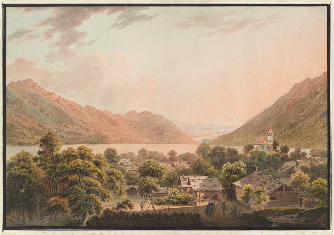 Jakob Samuel Weibel - Brienz et le lac de Brienz vers Interlaken