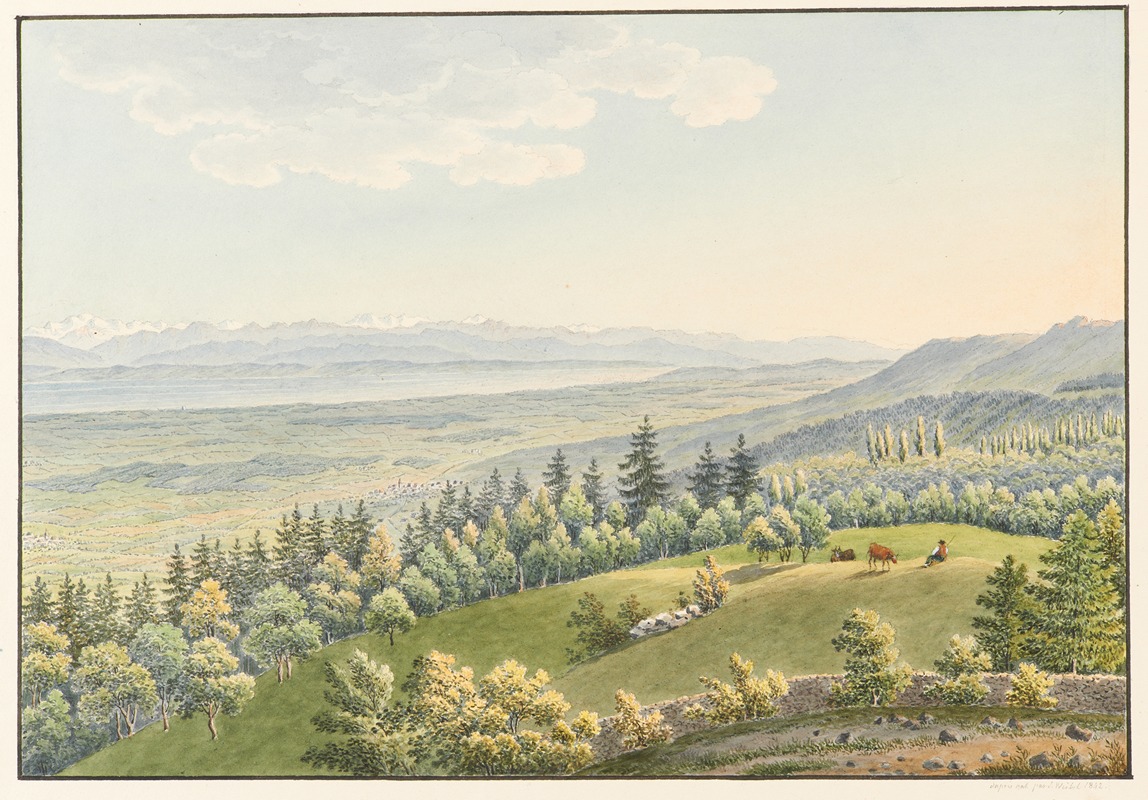 Jakob Samuel Weibel - Vue depuis le Pavillon du champ du Mont