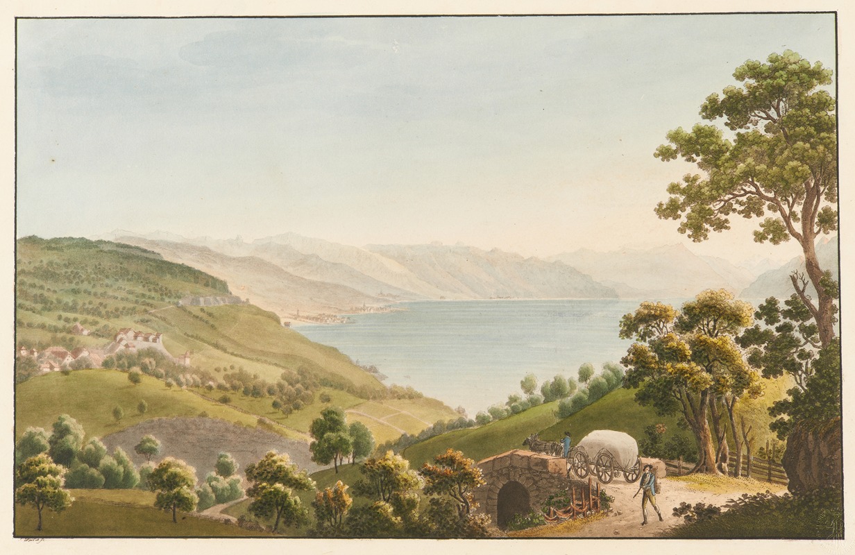 Jakob Samuel Weibel - Vue des environs de Vevey depuis Chexbres