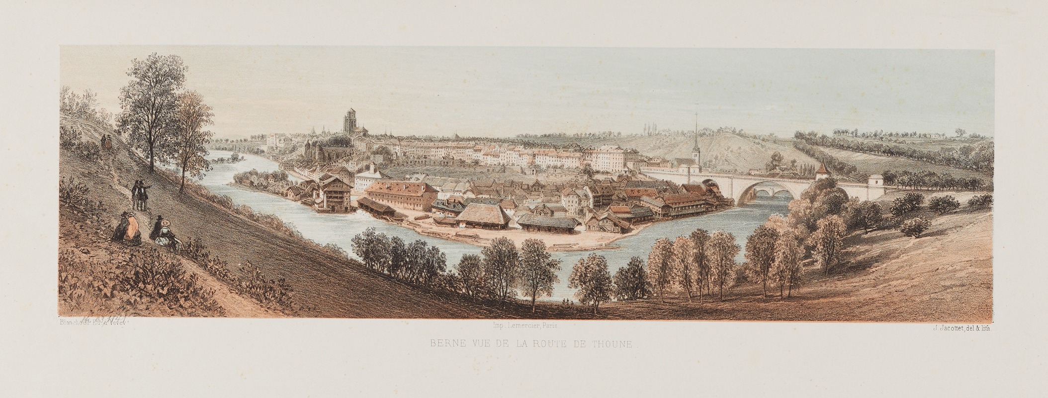 Jean Jacottet - Berne vue de la route de Thoune