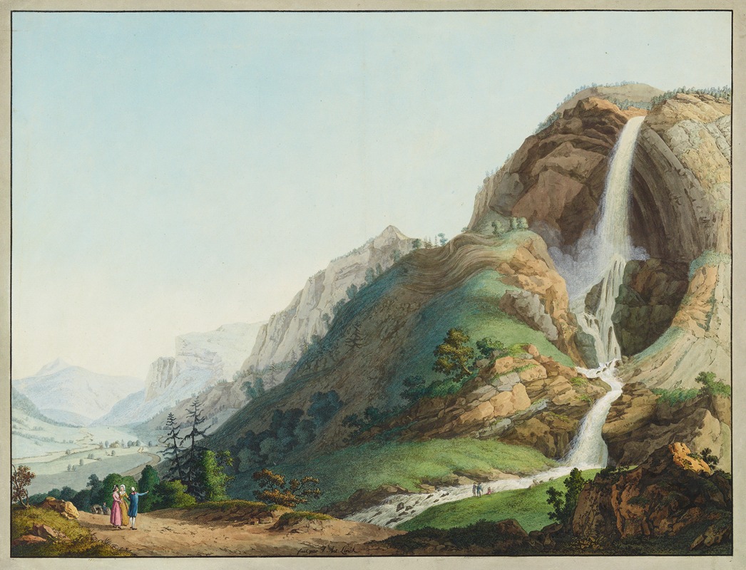 Jean-Antoine Linck - Vue de la Cascade de l’Arpenas