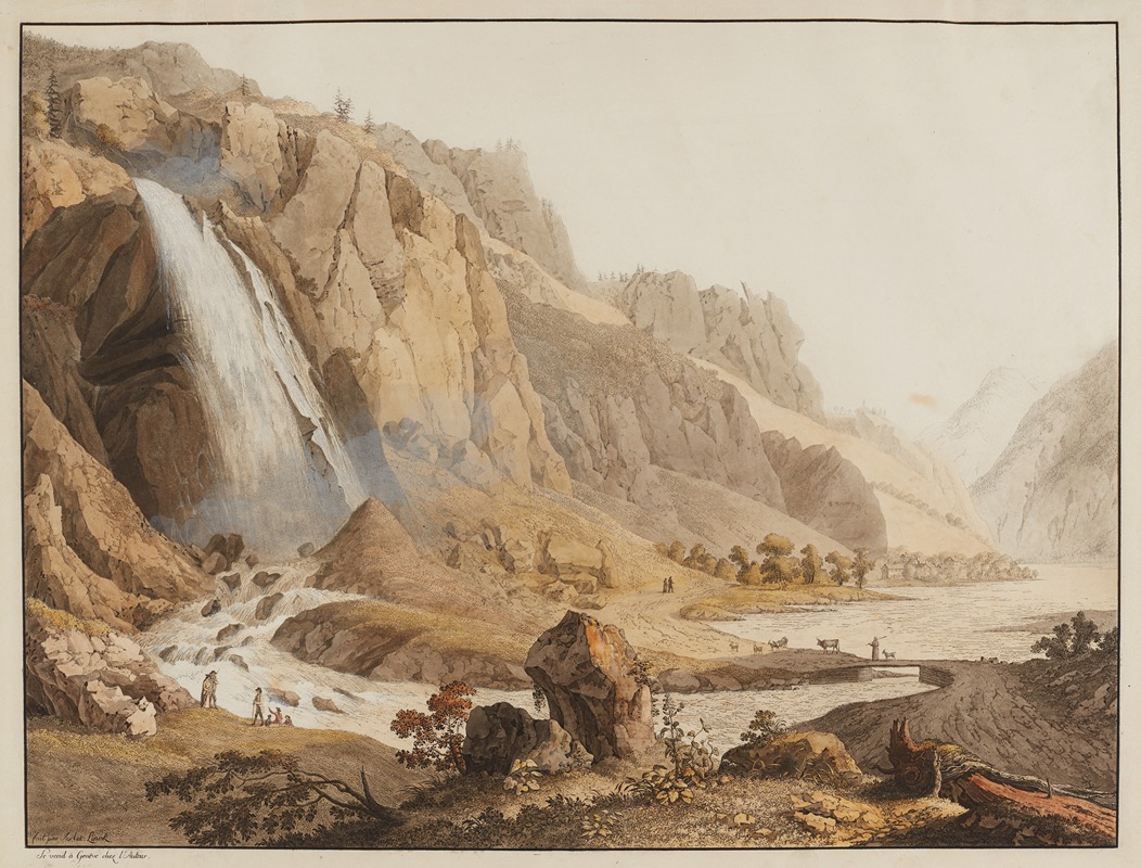 Jean-Antoine Linck - Vue de la Cascade de Pissevache