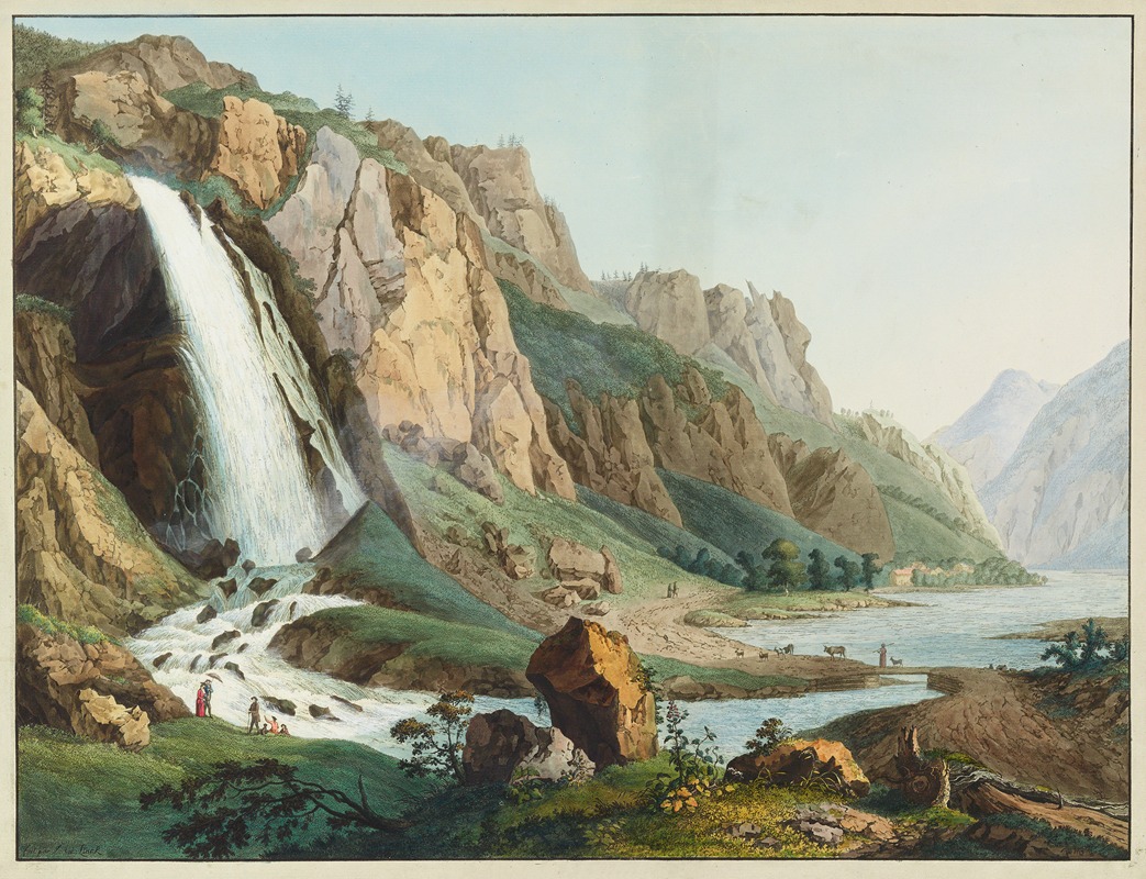 Jean-Antoine Linck - Vue de la Cascade de Pissevache