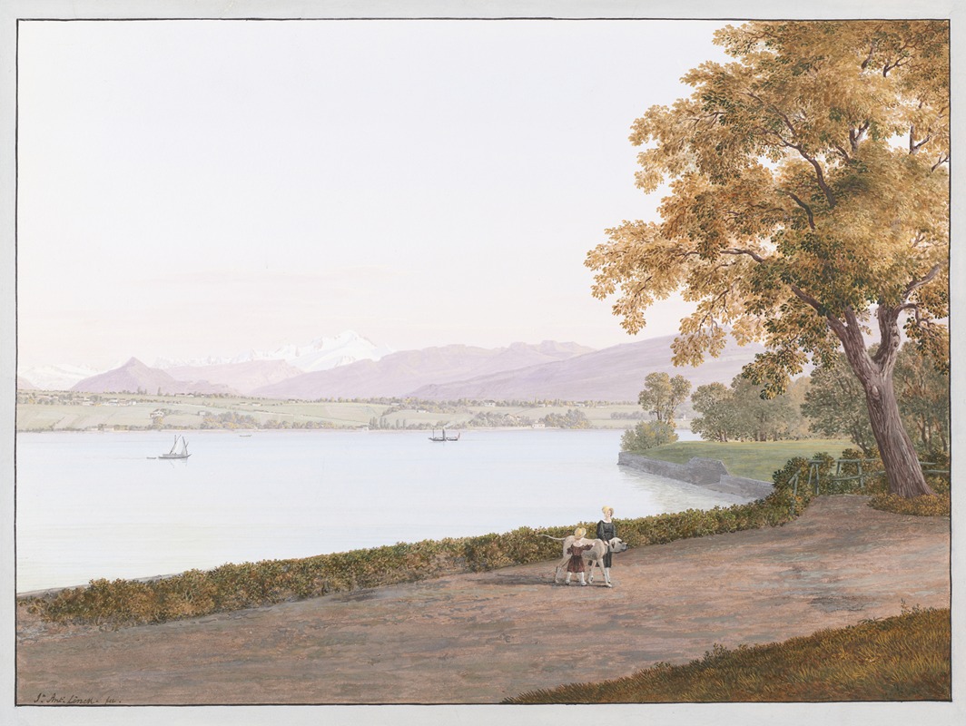 Jean-Antoine Linck - Vue du Lac Léman près de Genève