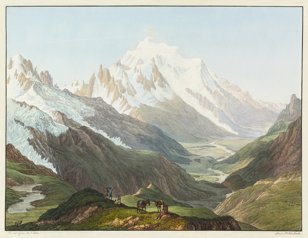 Jean-Antoine Linck - Vue du Mont-Blanc, prise du Sommet du Col de Balme