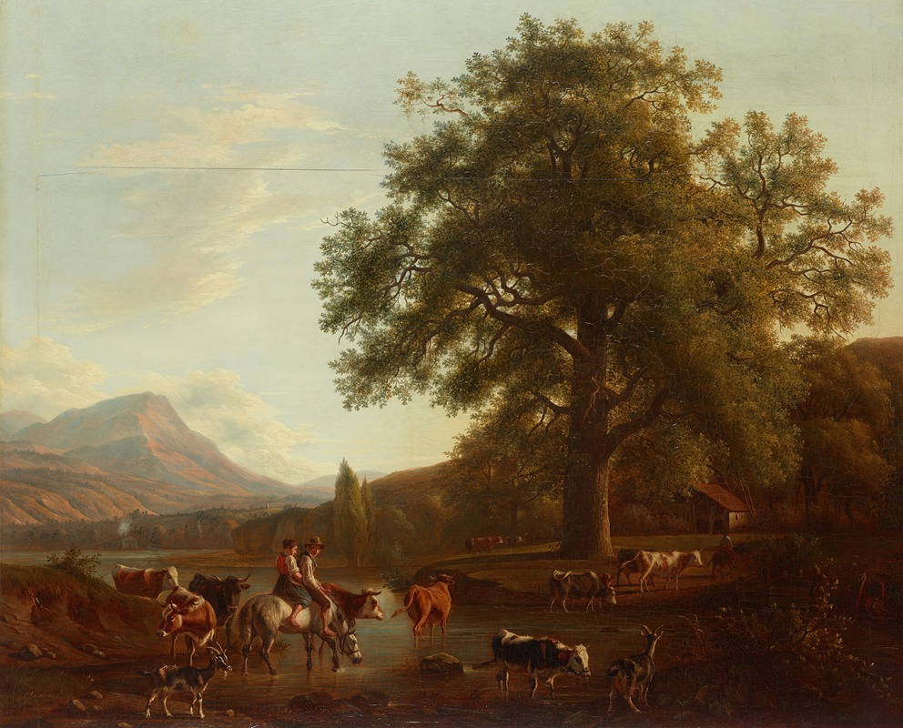 Jean-Daniel Huber - Paysage de rivière