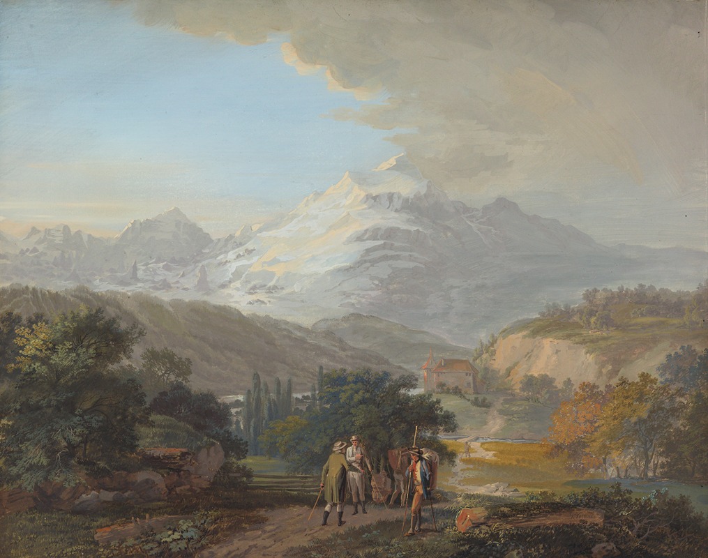 Johann Georg Volmar - Vüe du Mont Blanc dans le Vallee de Salenges