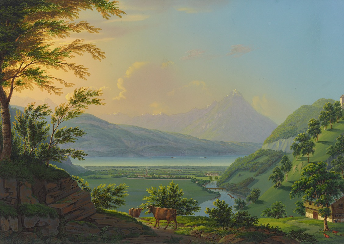 Johann Heinrich Bleuler the Younger - Aussicht bei Goldweil am Thunersee