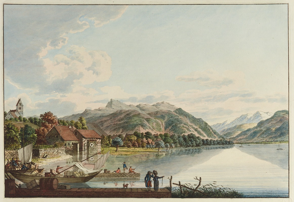 Johann Heinrich Bleuler - Village de Stäffa au Lac de Zurich