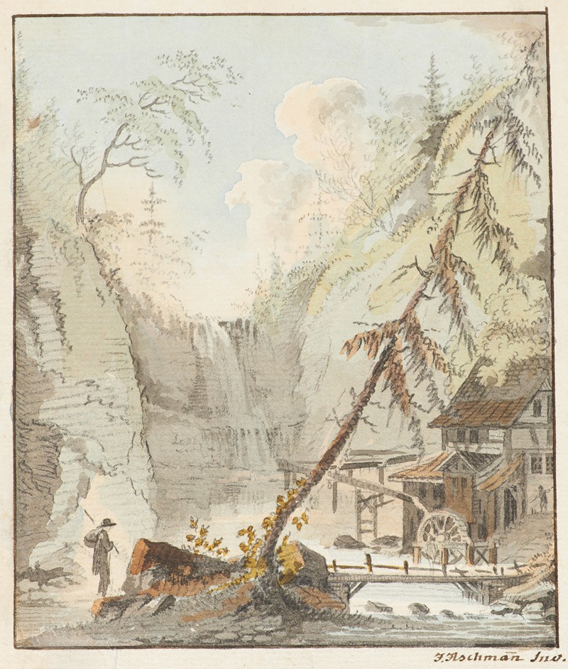 Johann Jakob Aschmann - Ansicht einer Mühle im Kanton Zürich