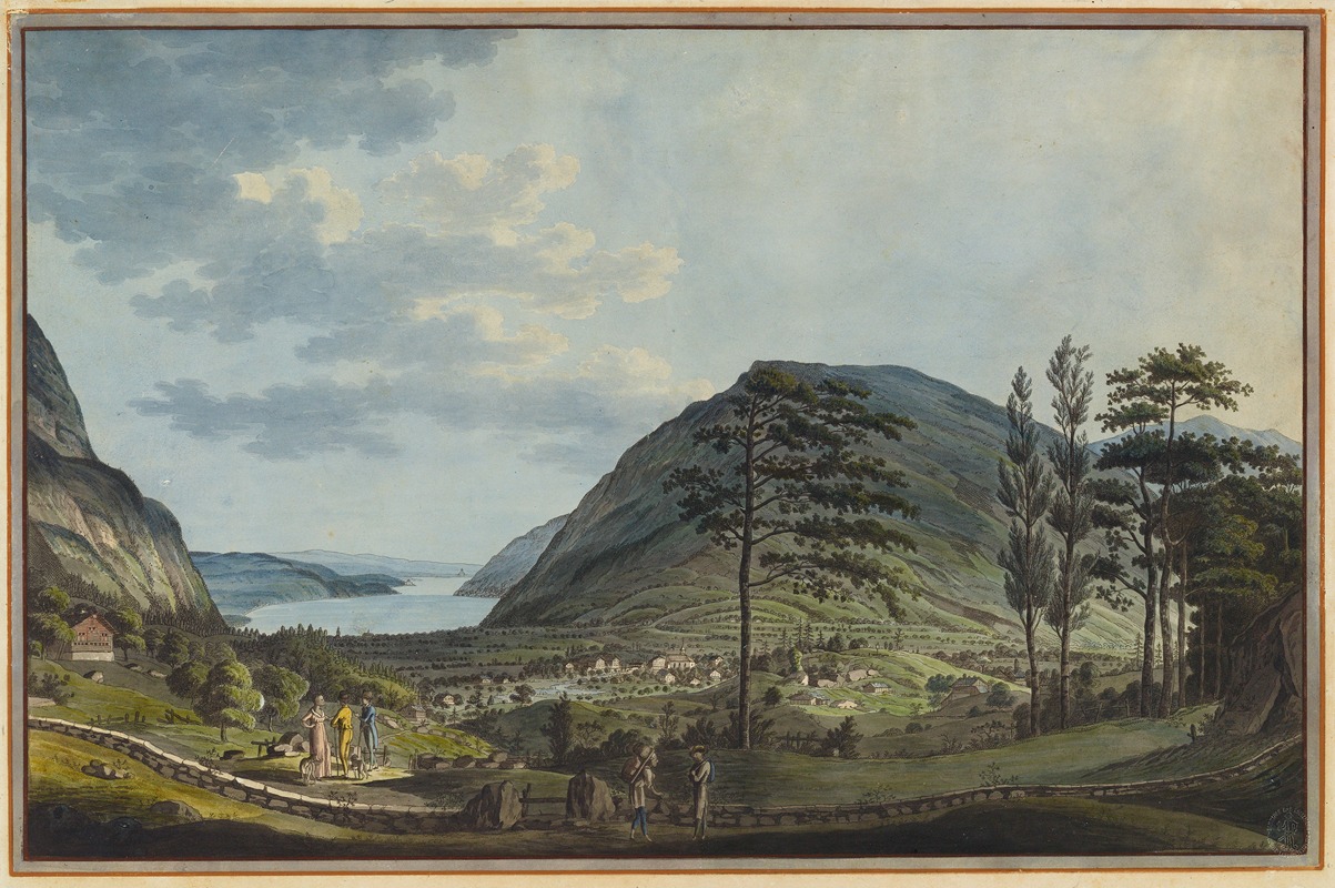 Johann Jakob Aschmann - Aussicht auf das Ehemalige Goldau u. diese Gegenden im Canton Schweiz vor der Verschüttung