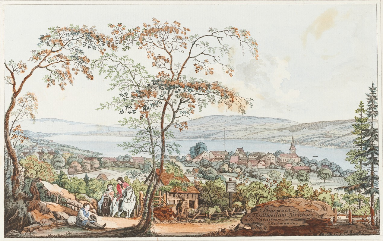 Johann Jakob Aschmann - Prospect von Thallweil am Zürichsee n.d. Natur