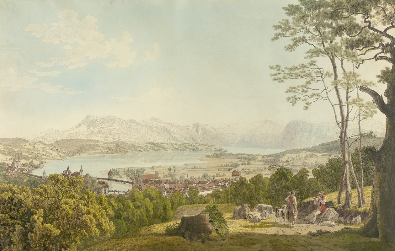 Johann Jakob Biedermann - Hirtenszene vor Luzern