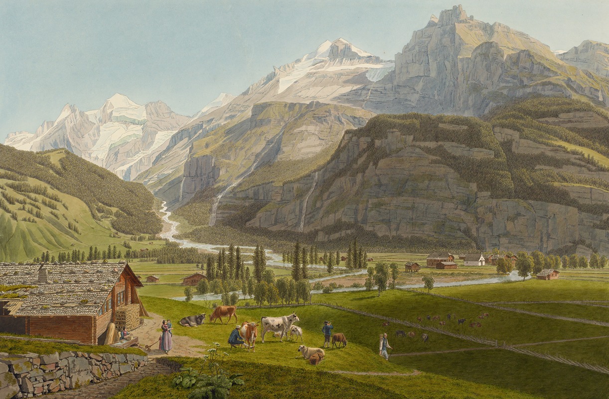 Johann Jakob Biedermann - Kandersteg und das Kandertal, von Norden