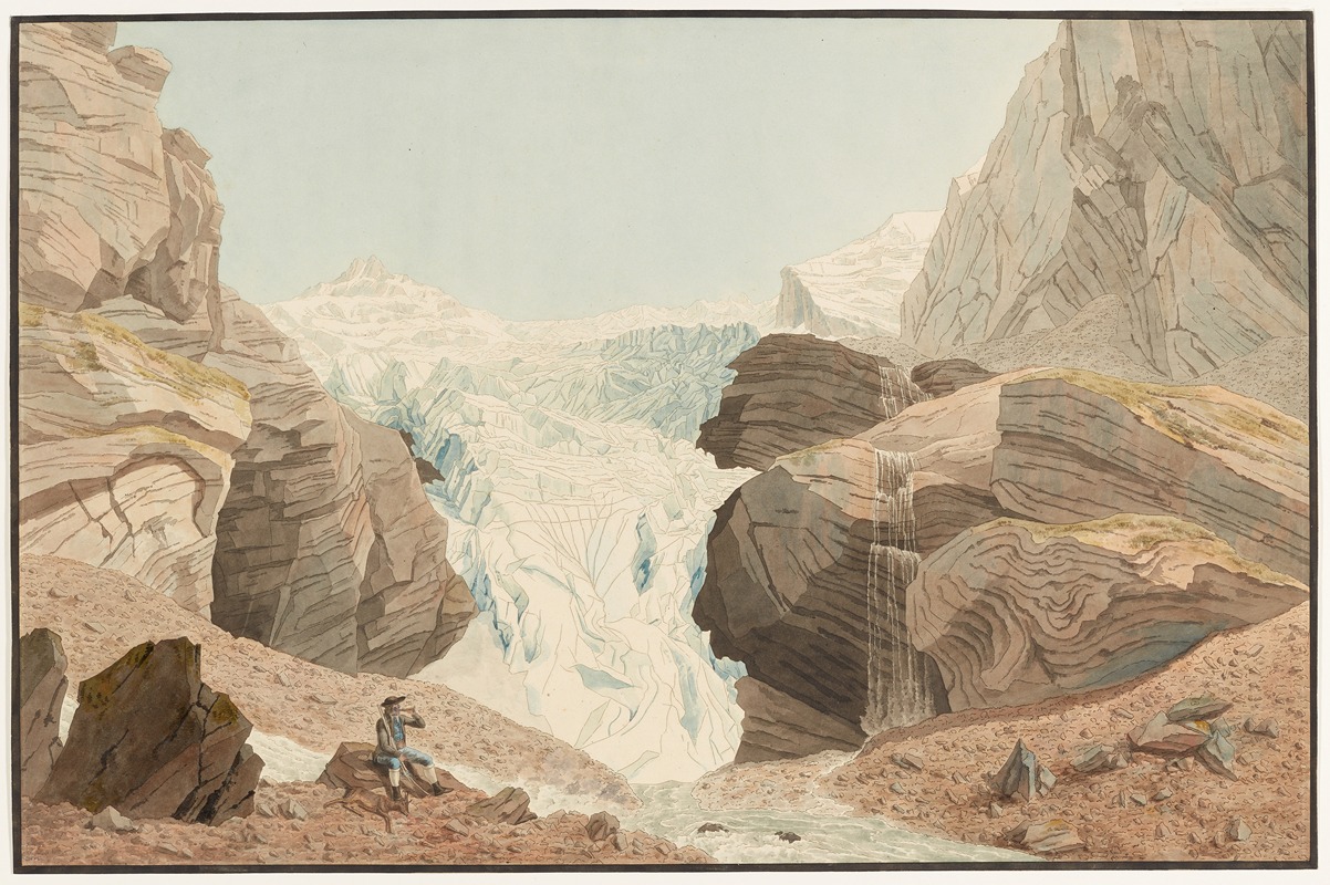 Johann Jakob Biedermann - Le Glacier nommé Rosenlaui, à côté du Wetterhorn