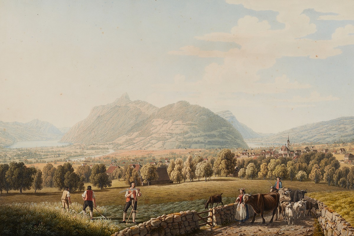 Johann Jakob Biedermann - Vue du Bourg de Schwitz