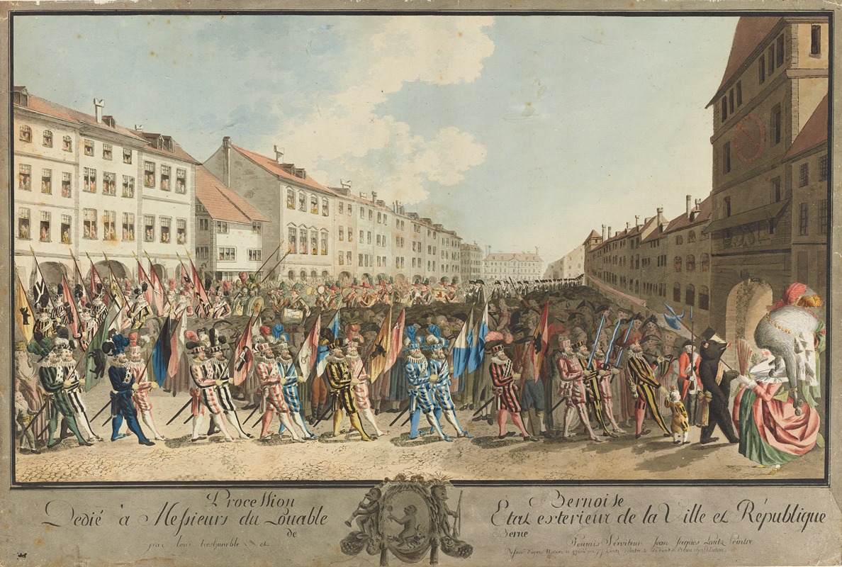 Johann Jakob Lutz - Procession Bernoise Dedié à Messieurs du Louable Etat exterieur de la Ville et République de Berne