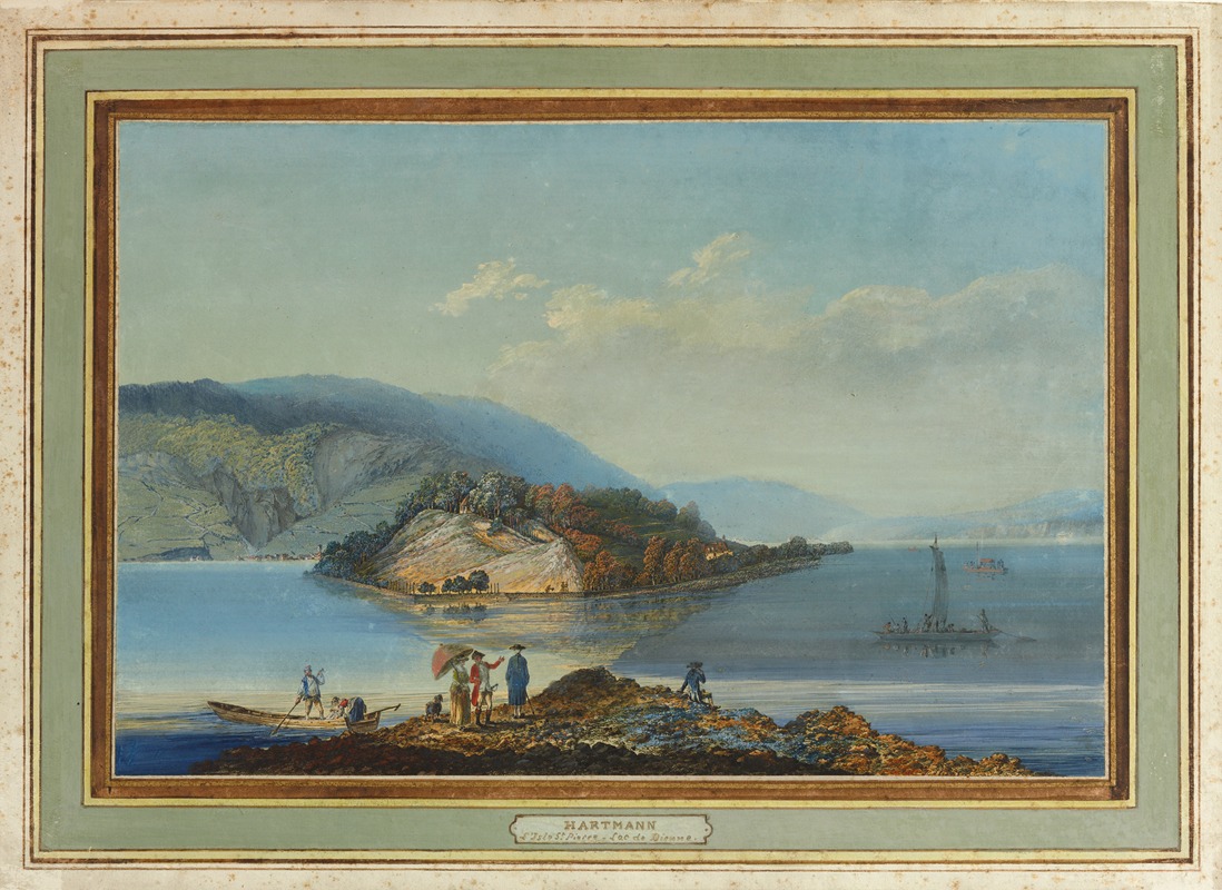 Johann Joseph Hartmann - Vue de l’Isle de St. Pierre sur le Lac de Bienne