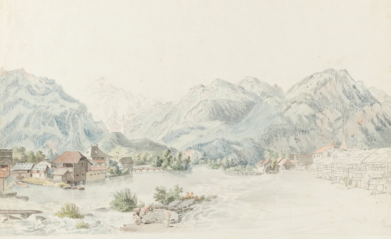 Johann Ludwig Aberli - Ansicht von Unterseen