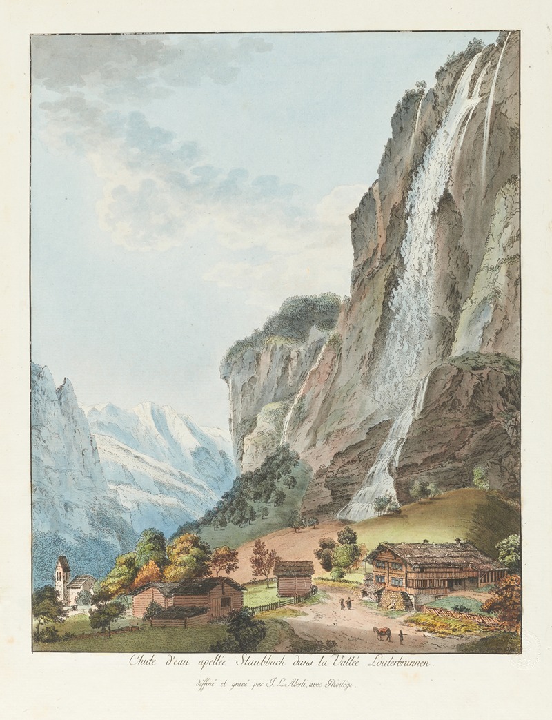 Johann Ludwig Aberli - Chute d’eau apellée Staubbach dans la Vallée Louterbrunnen