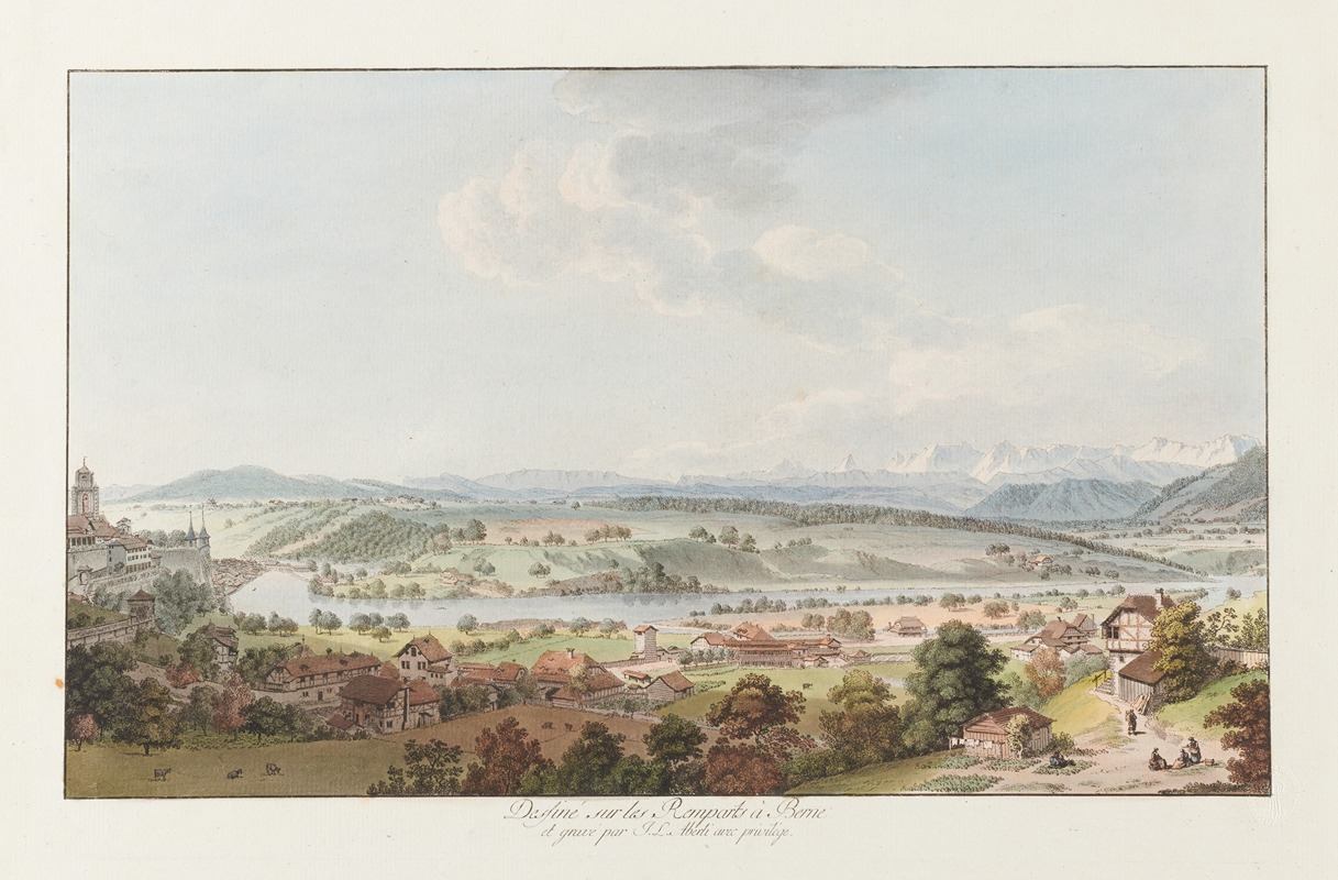 Johann Ludwig Aberli - Dessiné sur les Remparts à Berne