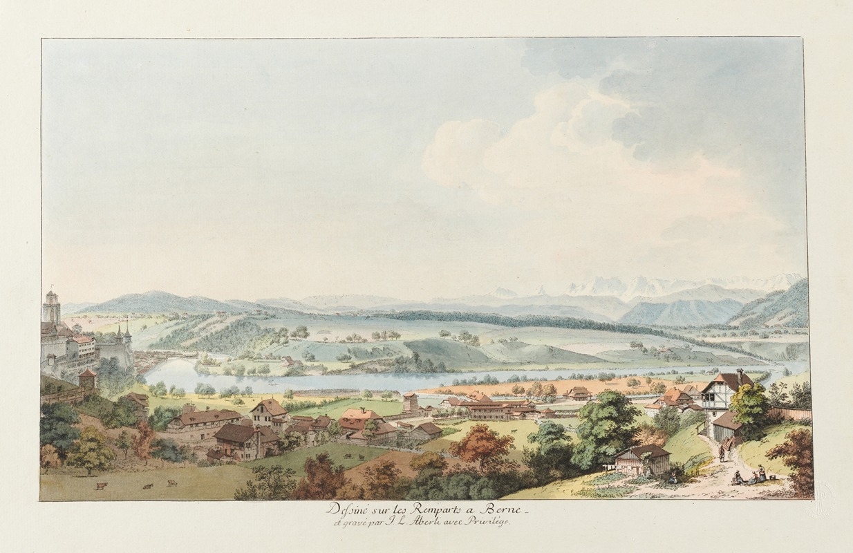 Johann Ludwig Aberli - Dessiné sur les Remparts a Berne