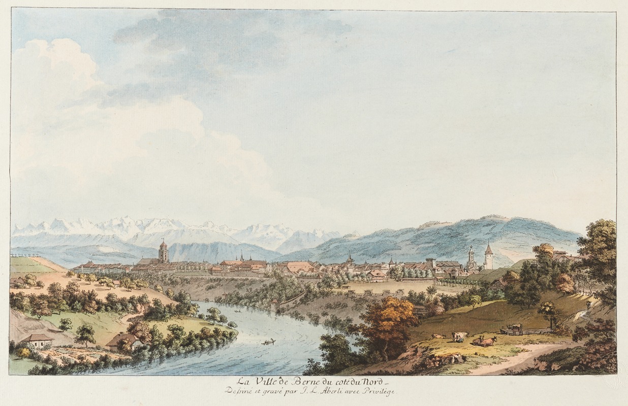 Johann Ludwig Aberli - La Ville de Berne du coté du Nord