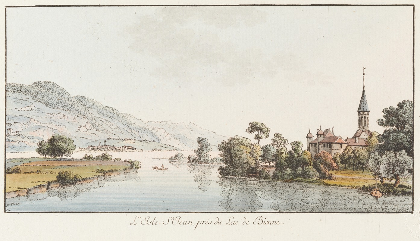 Johann Ludwig Aberli - L’Isle St. Jean prés du Lac de Bienne