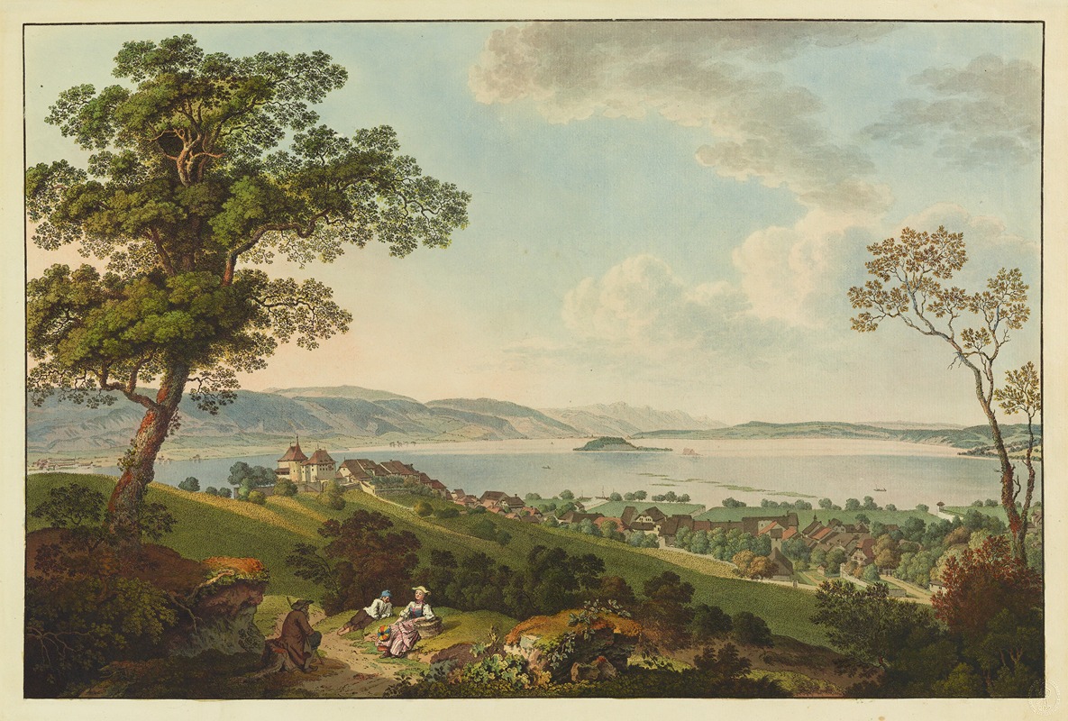 Johann Ludwig Aberli - Vûe de Cerlier et, du Lac de Bienne