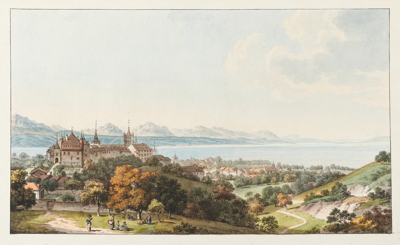 Johann Ludwig Aberli - Vue de Lausanne