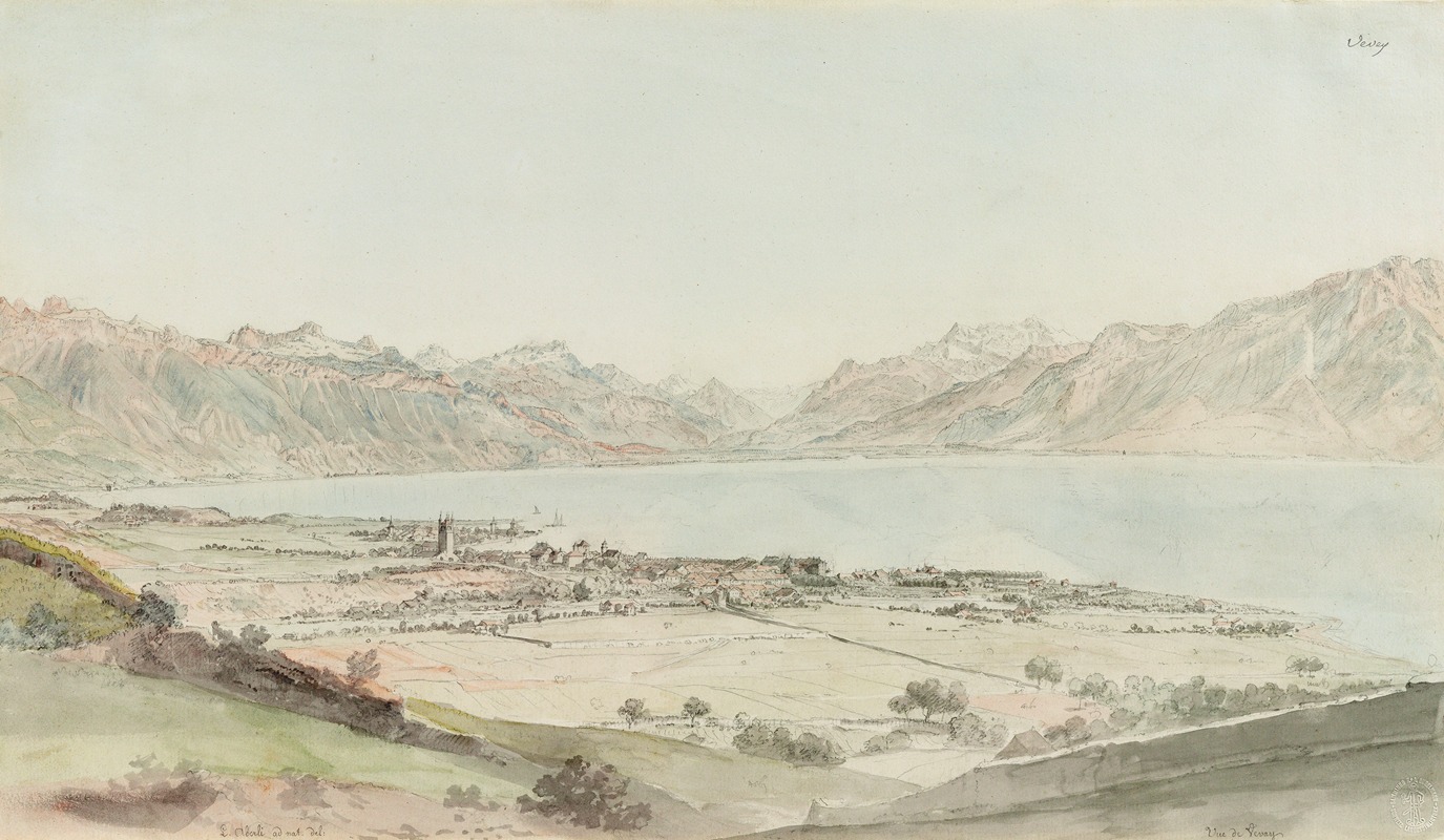 Johann Ludwig Aberli - Vue de Vevay