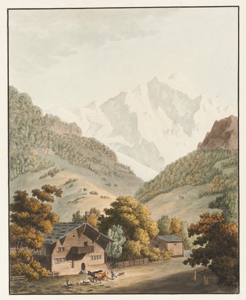 Johann Ludwig Aberli - Vue du Jungfrau-Horn (Pic de la Vierge)