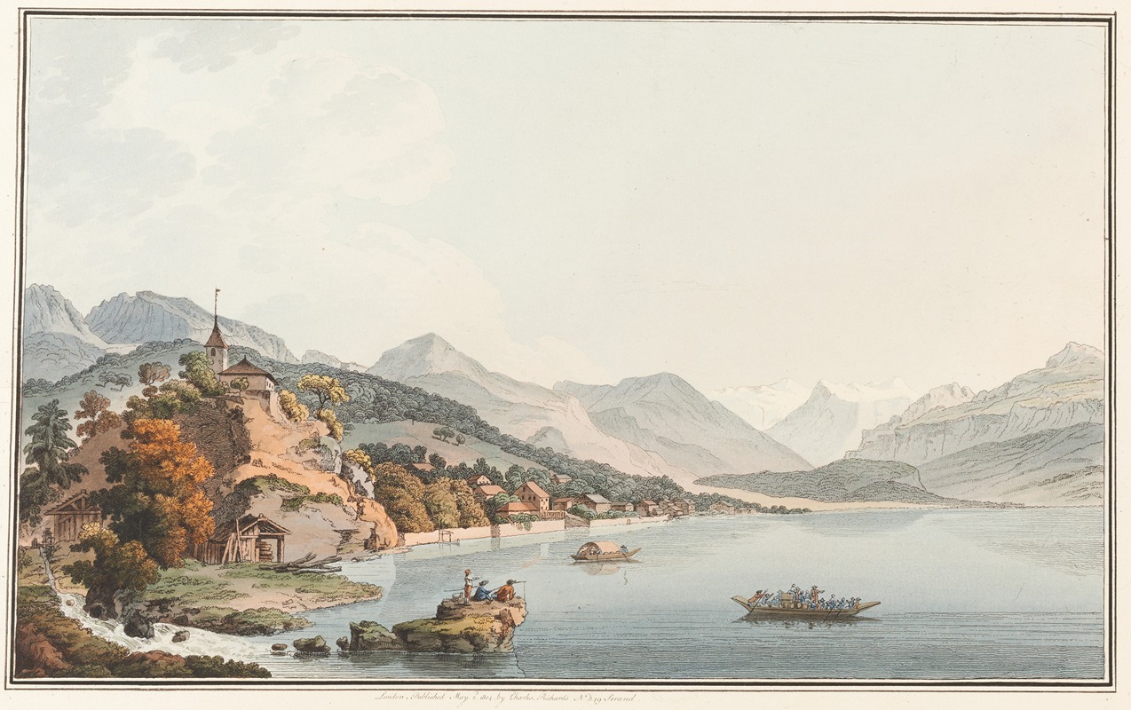 Johann Ludwig Aberli - Vue du Village et du Lac de Brientz