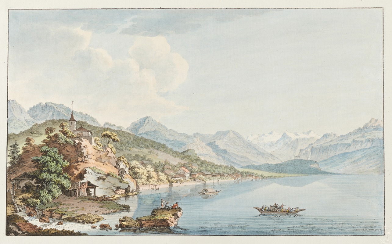 Johann Ludwig Aberli - Vue du Village et du Lac de Brientz