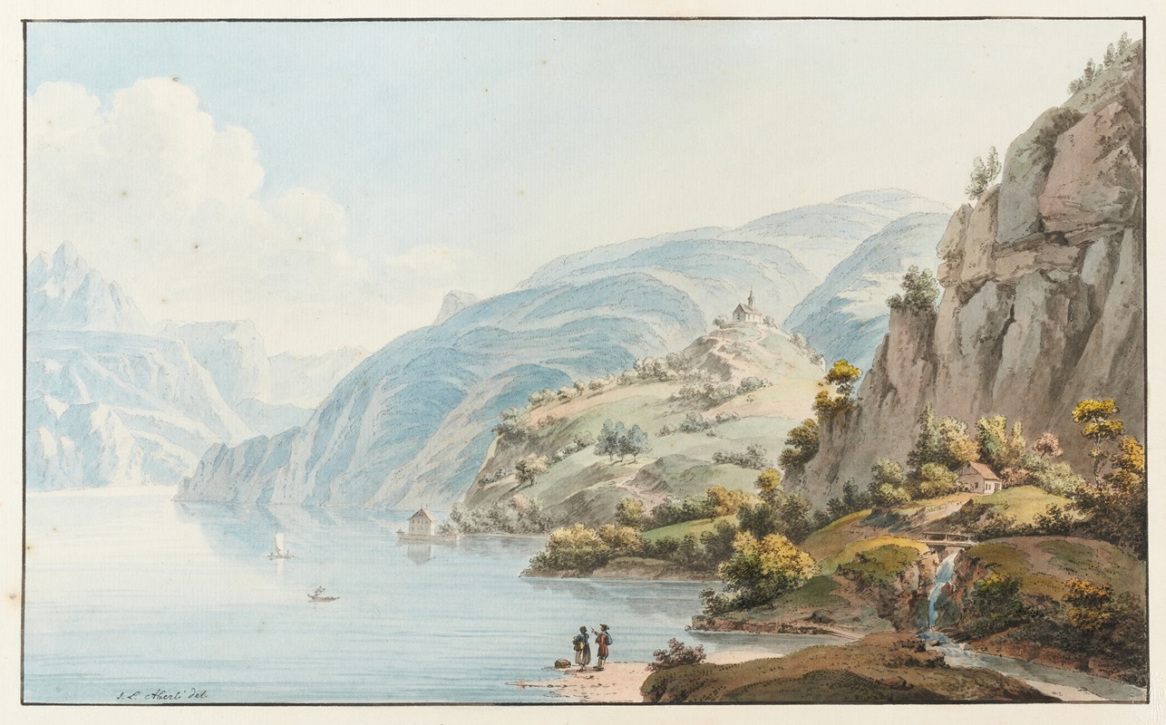 Johann Ludwig Aberli - Vue prise Sur le lac de Luzerne