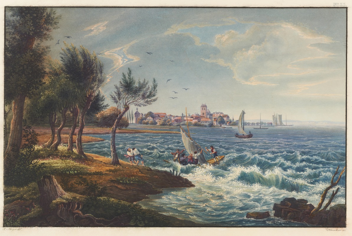 Johann Ludwig Bleuler - Vue de la ville d’Arbon et du lac de Constance