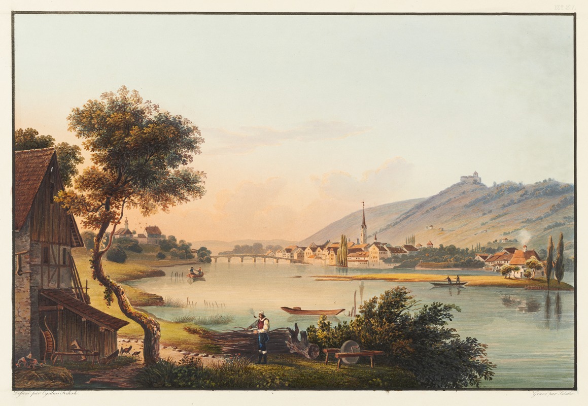 Johann Ludwig Bleuler - Vue de la ville de Stein, Canton de Schaffhouse