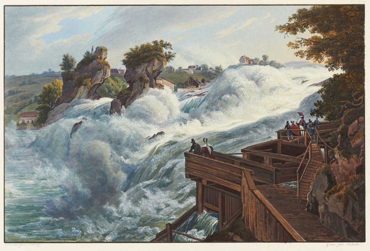 Johann Ludwig Bleuler - Vue de la chute du Rhin du Fischetz