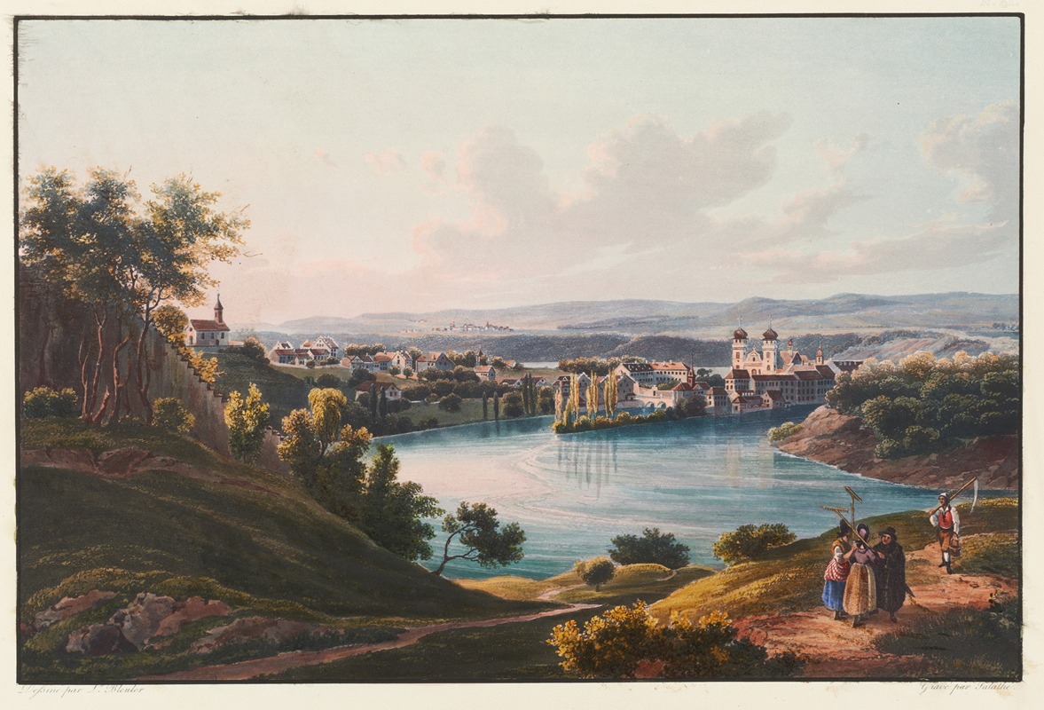 Johann Ludwig Bleuler - Vue du Couvent de Rheinau, Canton de Zurich