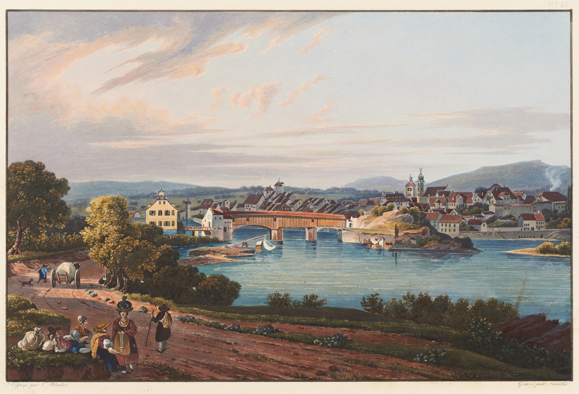 Johann Ludwig Bleuler - Vue de la ville de Rheinfelden, Canton d’Argovie