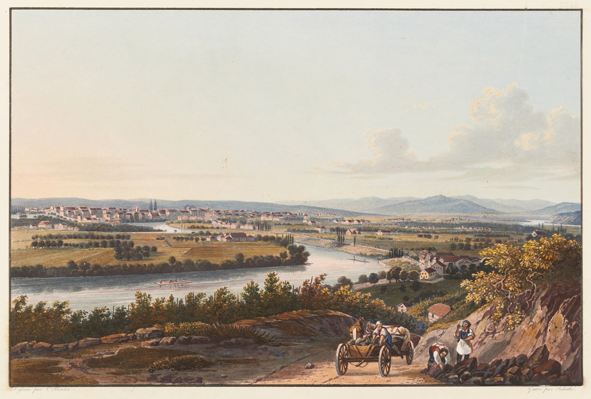 Johann Ludwig Bleuler - Vue de la ville de Bâle et de ses environs