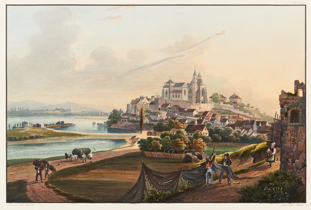 Johann Ludwig Bleuler - Vue de la ville du vieux Breisach