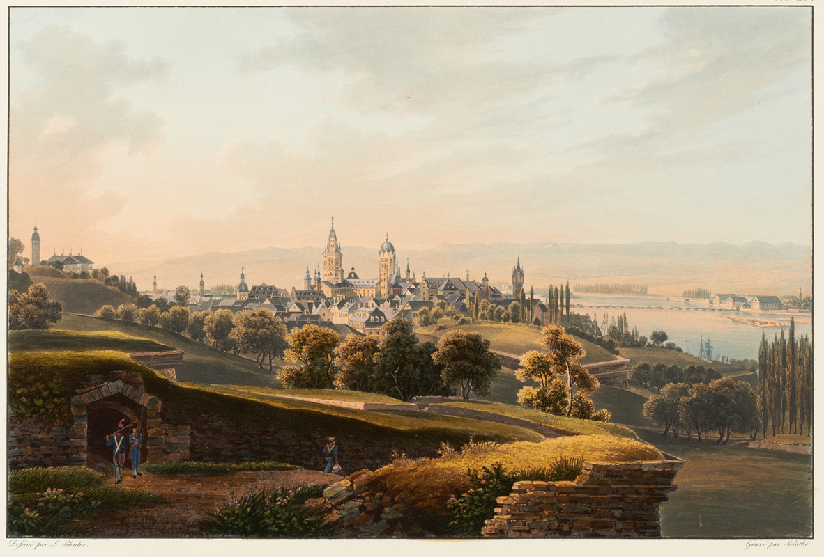 Johann Ludwig Bleuler - Vue de la ville de Mayence et de ses environs