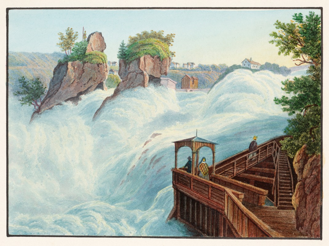 Johann Ludwig Bleuler - Vue de la chute de Rhin, prise de Fichetz