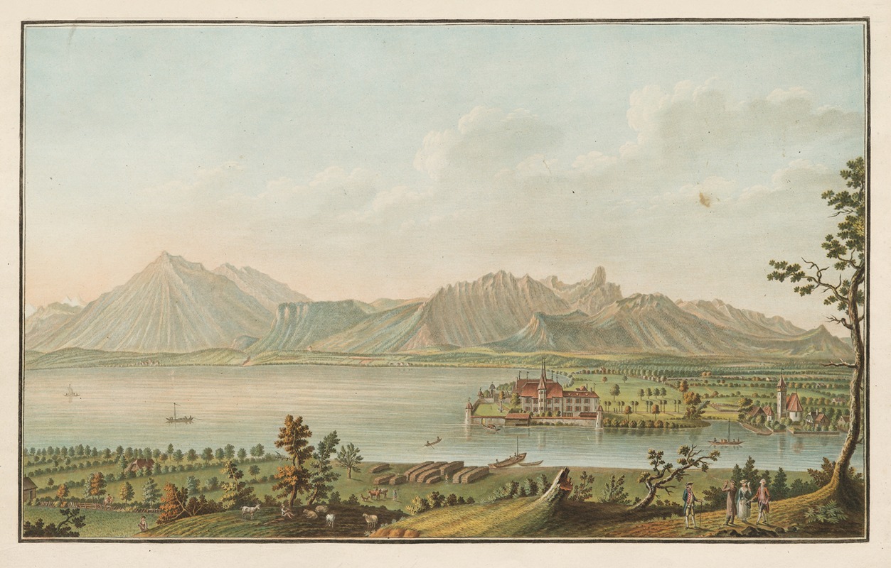 Johann Wolfgang Kleemann - Vue de Schadau sur le Lac de Thun