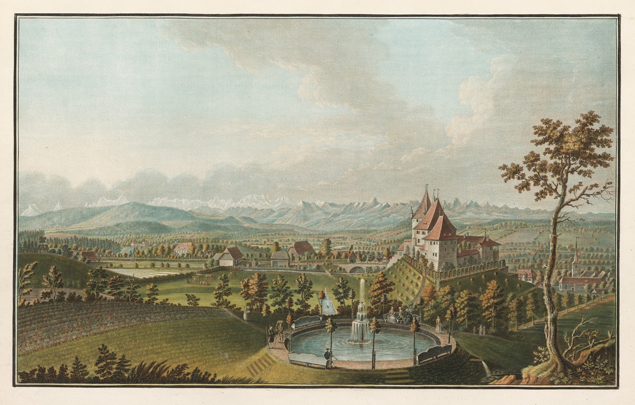 Johann Wolfgang Kleemann - Vue générale des alpes et glaciers prise du Chateau de Worb