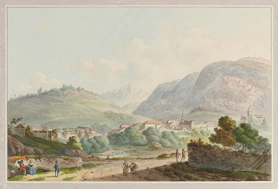 Joseph Emmanuel Curty - Vue de Montreux dans le Pays de Vaud