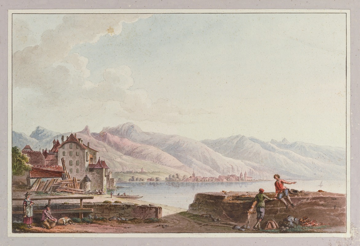 Joseph Emmanuel Curty - Vue d’une partie de la Ville de Vevey, prise d’epuis la promenade