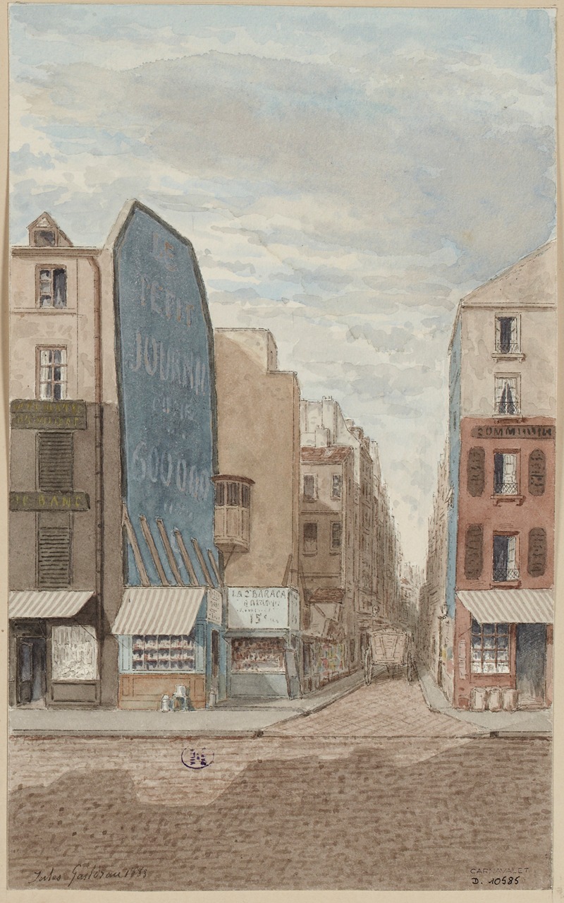 Jules Gaildrau - Entrée de la rue des Filles-Dieu (actuelle rue d’Alexandrie depuis 1897), vue de la rue Saint-Denis, 2ème arrondissement